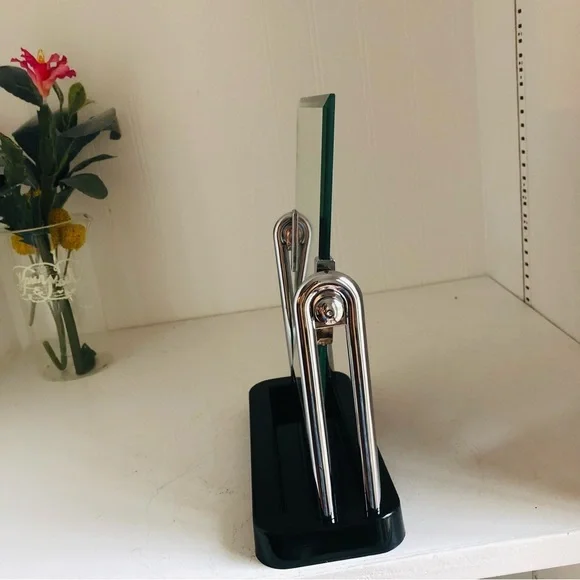 MCM Black and Silver Decorative Mirror RARE - Picture 6 of 9